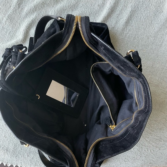 BALENCIAGA Black Suede City Classic Bag with Gold Studs - Picture 3 of 11